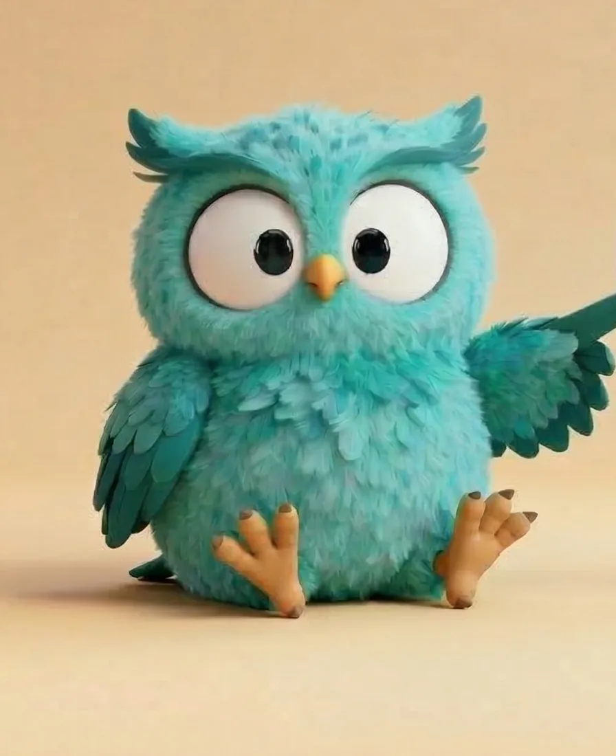 Contact 1 Mascotte chouette 3D de Numos