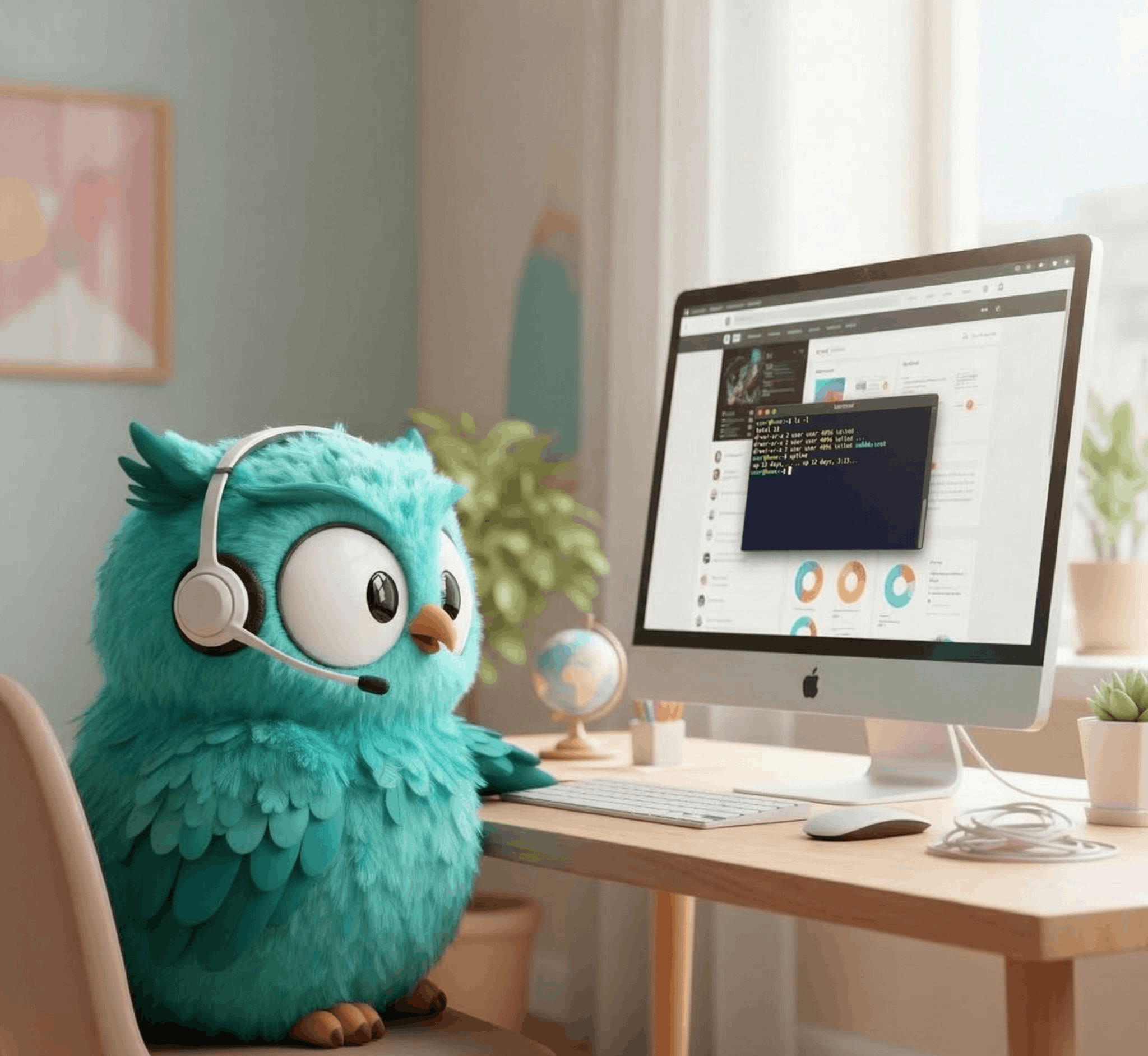Accueil 1 Mascotte chouette 3D de Numos